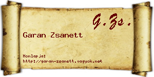 Garan Zsanett névjegykártya